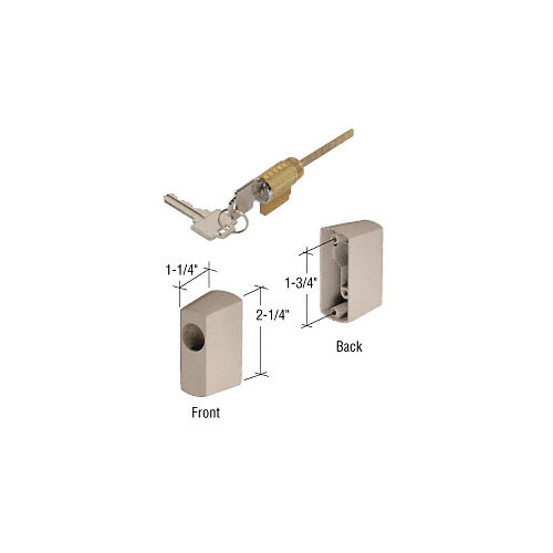 Satin Nickel Key Cylinder Housing Kit with 1-3/4" Screw Holes