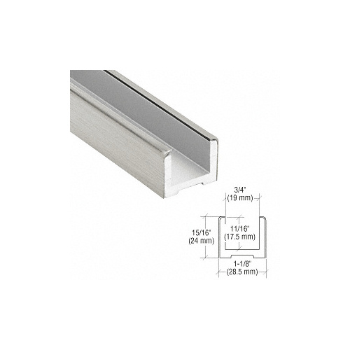 CRL Blumcraft EB500BS Brushed Stainless Wet Glaze U-Channel for 1/2" (12 mm) Glass 120"