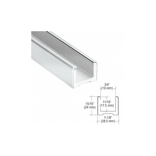 CRL Blumcraft EB500PS Polished Stainless Wet Glaze U-Channel for 1/2" (12 mm) Glass 120"