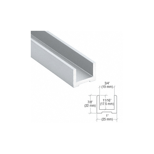 Satin Anodized Wet Glaze U-Channel for 1/2" (12 mm) Glass 120" Length