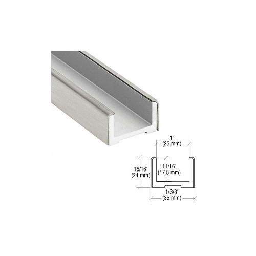 Brushed Stainless Wet Glaze U-Channel for 3/4" (19 mm) Glass 120" Length