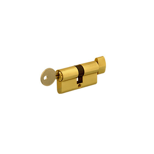 Polished Brass Keyed Cylinder Lock with Thumbturn