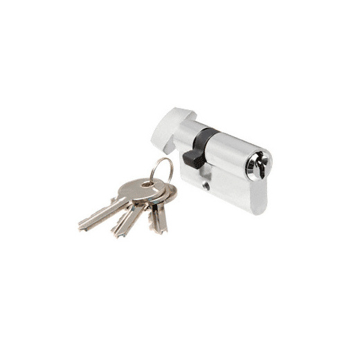 Satin Chrome Keyed Cylinder Lock with Thumbturn