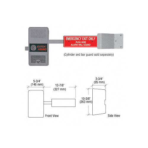 Battery Alarmed Exit Control Lock with Short Bar