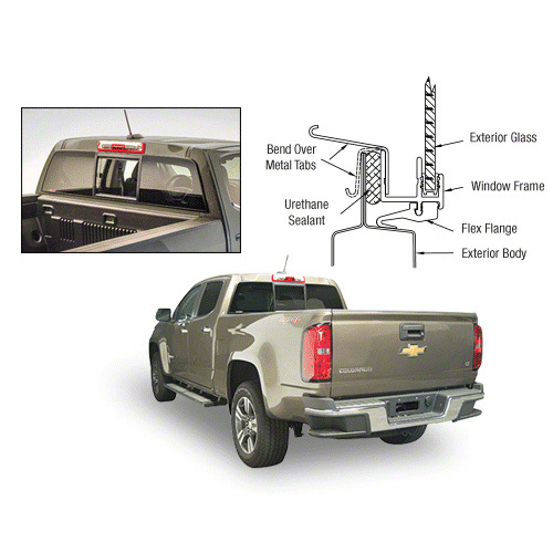 CRL ECT815S "Perfect Fit" Tri-Vent Slider with Solar Glass for 2015+ Chevy Colorado/GMC Canyon