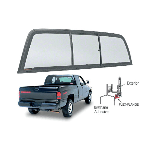 CRL ECT904S "Perfect Fit" Tri-Vent Three Panel "Perfect Fit" Slider with Solar Glass 1994-2001 Dodge Ram 1500 1994-2002 2500-3500 Standard Cabs