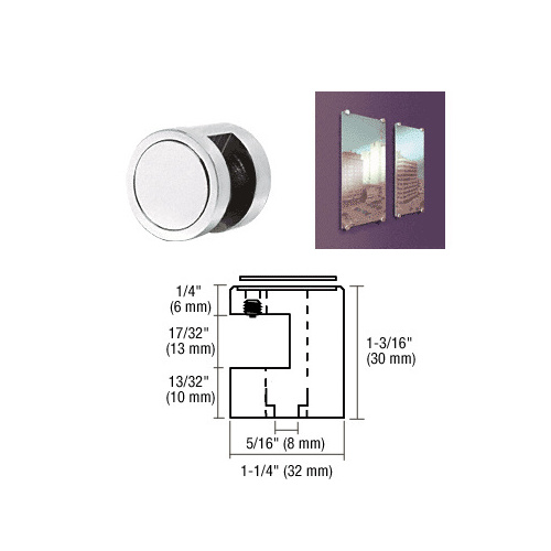 CRL EG12SC Satin Chrome Edge Grip for 1/2" Material