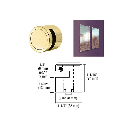 CRL EG14BR Brass Edge Grip for 1/4" Material