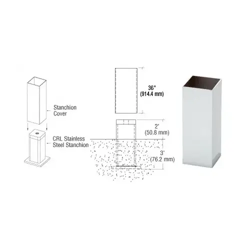 CRL EGRSC36M Mill 36" EGR Stanchion Cover