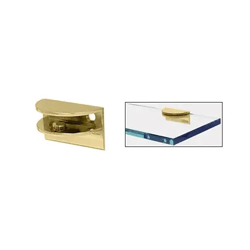 Brass Rounded Interior Shower Shelf Clamp with Support Leg