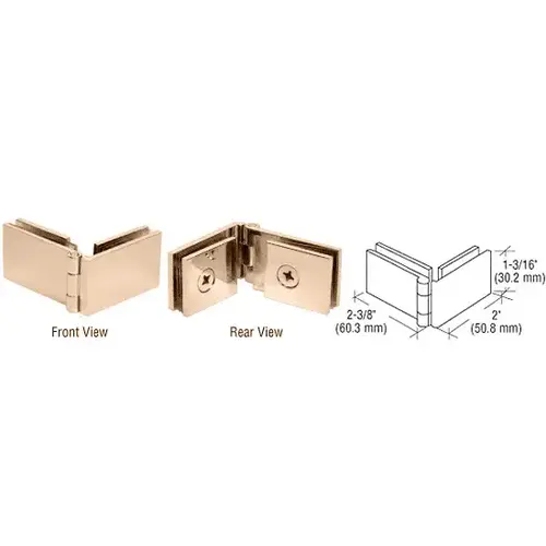 Brass 90 Degree Glass-to-Glass Showcase Hinge
