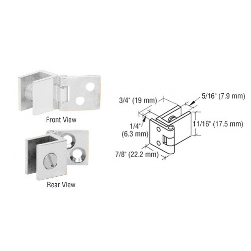 Chrome Small Wall Mount Hinges - pack of 2