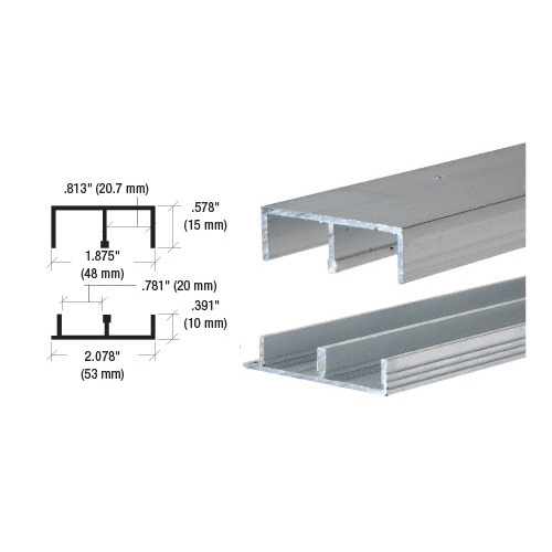 Mill Aluminum Track for 3/4" Sliding Panels