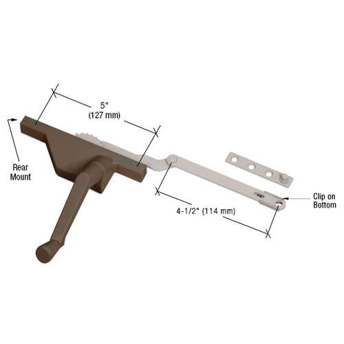 Bronze Right Hand Dyad Casement window Operator with 4-1/2" Link Arm