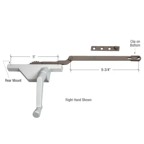 Truth EP24169 White Right Hand Rear Mount Dyad Casement Operator