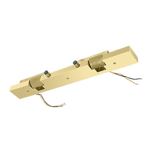 Polished Brass Electric Strike Keeper for Double Doors - Fail Secure