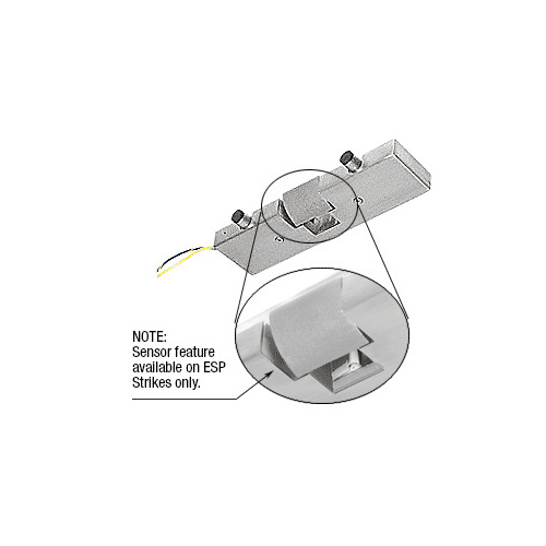 CRL ESP1BS Brushed Stainless Electric Strike With Sensor for Single Doors- Fail Secure