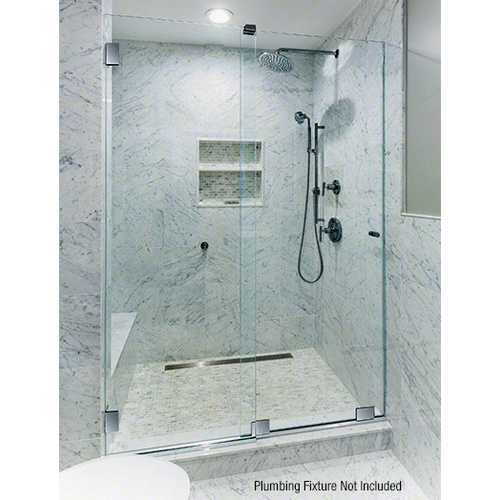 US Horizon ESS3BN Messina Shower Door System Kit Square Cornered Roller ...