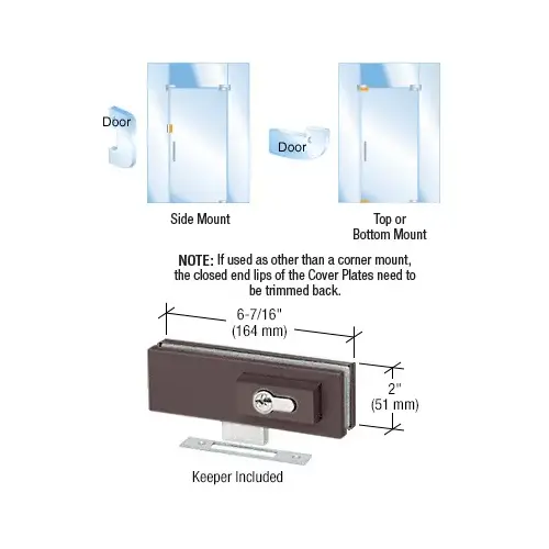 Black Bronze EUR Series Complete Patch Lock Including Cylinder