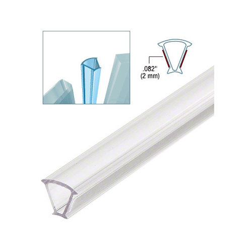 CRL EZCA10 Clear Copolymer Strip for 135 Degree Glass-to-Glass Joints - 3/8" Tempered Glass 120" Length