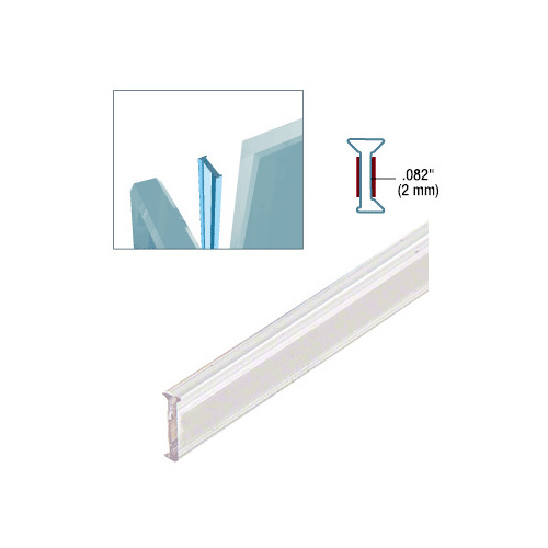 CRL EZCL10 Clear Copolymer Strip for 90 Degree Glass-to-Glass Joints - 3/8" Tempered Glass 120" Length