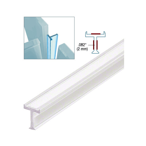 Clear Copolymer Strip for T-Joint Junctions Where 3 Glass Panels Meet - 3/8" Tempered Glass 120" Length - pack of 5