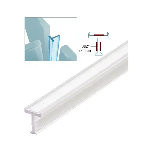 Clear Copolymer Strip for T-Joint Junctions Where 3 Glass Panels Meet - 3/8" Tempered Glass 120" Length