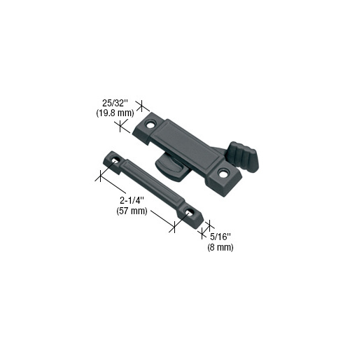 CRL F2532 Black Window Sash Lock with 2-1/4" Screw Holes