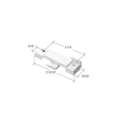 White Sliding Window Lock with 2-1/4" Screw Holes for Guaranteed Products Windows