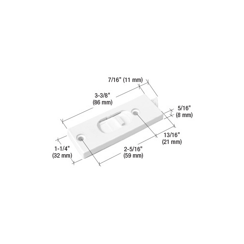 CRL F2599 White Tilt Window Latch with 2-5/16" Screw Holes