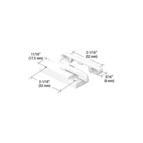 White Sash Lock and Keeper with 2-1/16" Holes and without Lugs