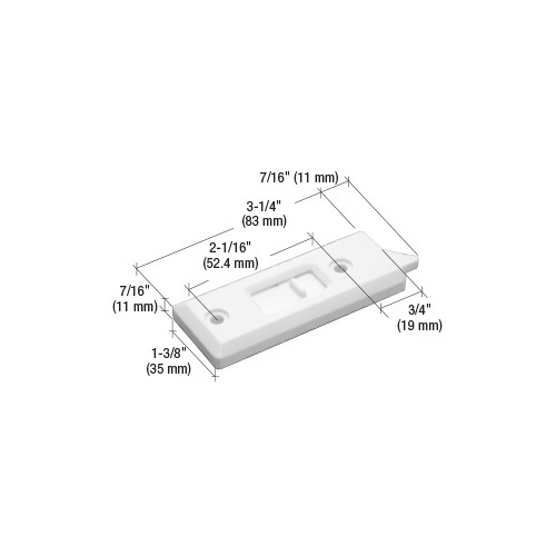 CRL F2722 White Tilt Latch with 2-1/16" Screw Holes