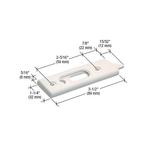 CRL F2724 White Tilt Window Latch with 2-5/16" Screw Holes