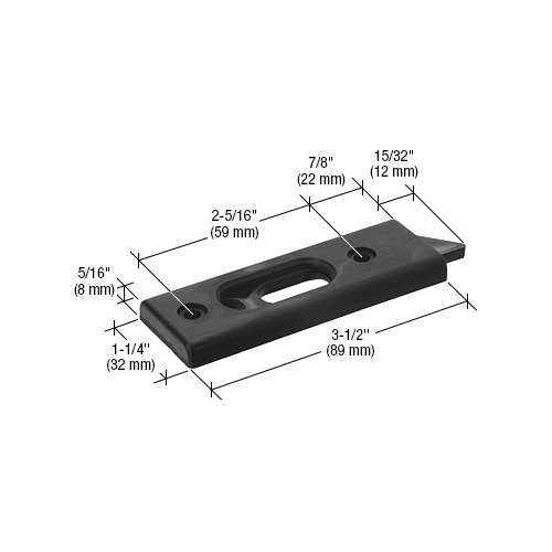 CRL F2725 Black Tilt Window Latch with 2-5/16" Screw Holes Pair