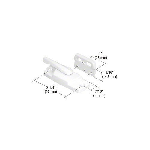 White Sash Lock with 2-1/4" Screw Holes without Lugs