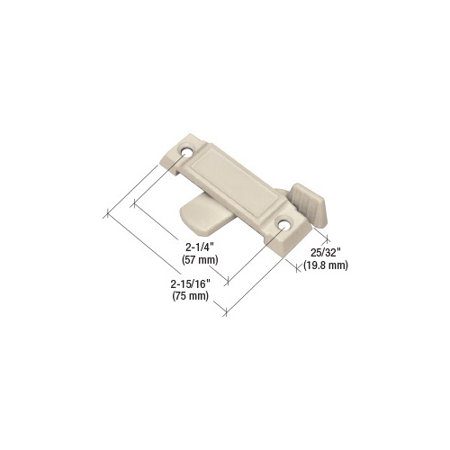 CRL F2783 Tan Sliding Window Lock with 2-1/4" Screw Holes and 1/2" Latch Projection