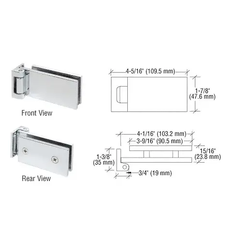 Chrome Free Swinging Offset Pivot Hinge