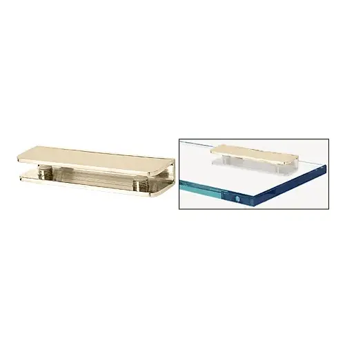 CRL FA11BR Polished Brass Rectangular Interior Shower Shelf Clamp