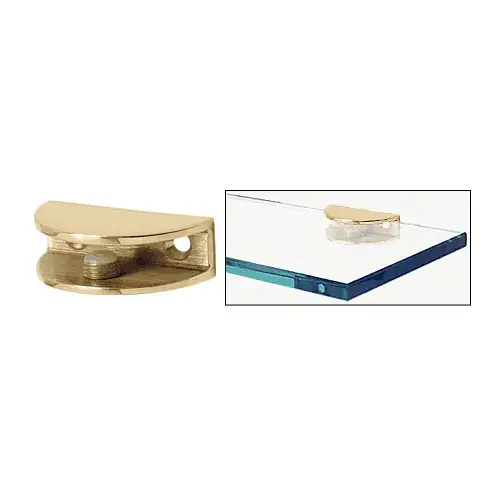 Polished Brass Rounded Interior Shower Shelf Clamp