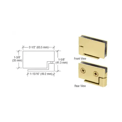 CRL FA50BR Brass Surface Mount Cabinet Pivot Hinges - pack of 2
