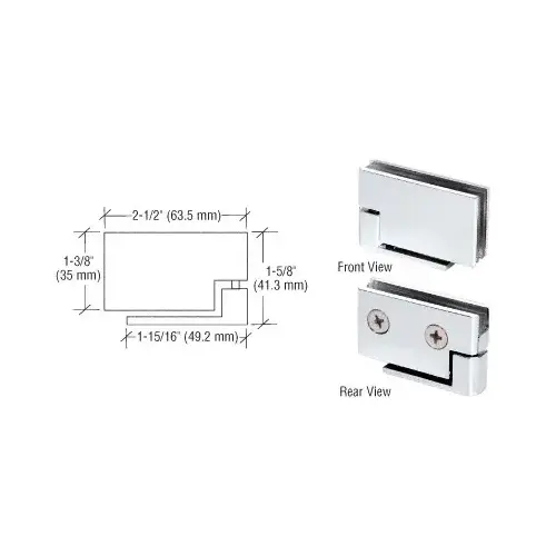 Chrome Surface Mount Cabinet Pivot Hinges - pack of 2