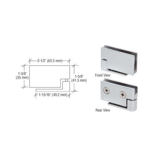 Satin Chrome Surface Mount Cabinet Pivot Hinges - pack of 2