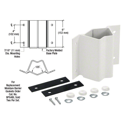 CRL FB5S Silver Metallic Inside 135 Degree Fascia Mounted Bracket