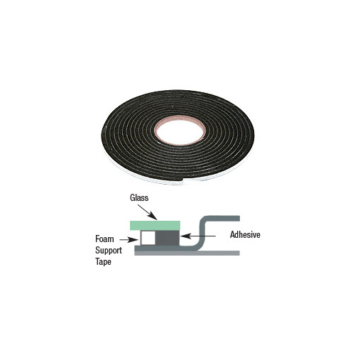 Single-Sided Adhesive Windshield Support Foam Tape - 1/4" x 16' Black