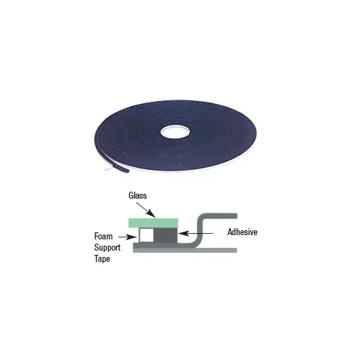 Single-Sided Adhesive Windshield Support Foam Tape - 3/8" x 16' Black