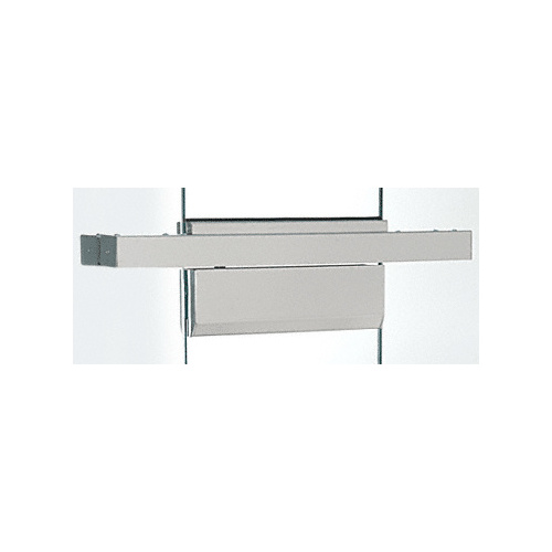 Brushed Stainless Single Floating Header for Overhead Concealed Door Closers for 36" Wide Opening