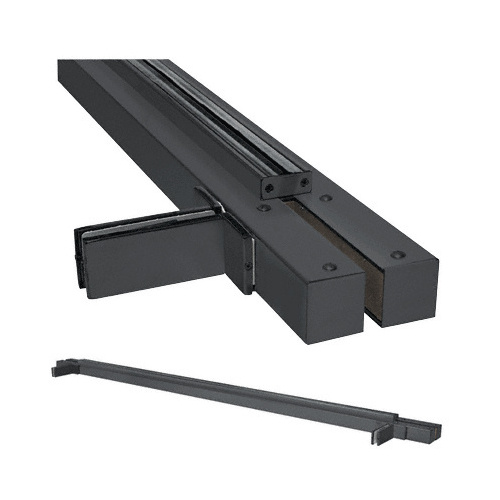 Black Powder Coated Custom Size Single Door Floating Header With Fin Brackets