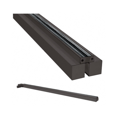 Black Bronze Anodized Custom Size Double Door Glass-to-Wall Floating Header with Fin Brackets