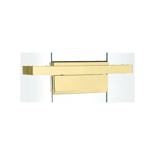 Polished Brass Single Floating Header for Overhead Concealed Door Closers - Custom Length