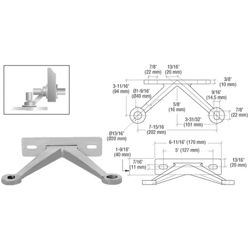 Brushed Stainless Heavy-Duty Spider Fitting Double Arm "V" Wall Mount Frame